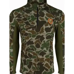 Unisex Oversized Camo Fleece Pullover – Quarter Zip Long Sleeve, Warm Outdoor Hunting Top