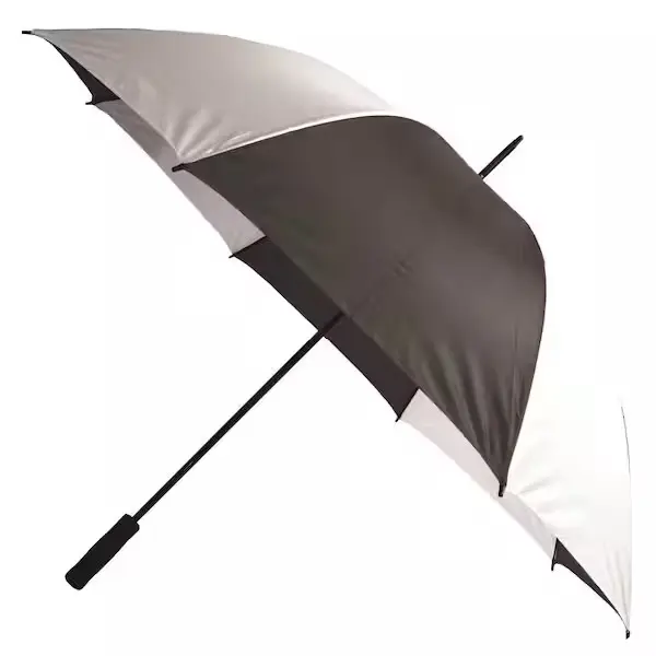 Folding Waterproof Black and White Golf Umbrella with Steel Frame - 60 in. Diameter, Easy to Fit in Most Golf Bags, Ideal for Golfers, Youth, Provides Reliable Cover, Rain-Ready