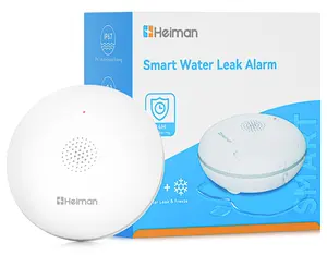 Heiman Smart Water Leak detectors for Home, Water Sensor Alarm Leak Detector, Battery Operated Water Sensor for Basement/Pipe/Drain/Sink/Bathroom/Kitchen/Toilet/Laundry Room, 1 Pack（Not Include Gateway