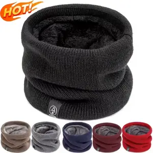 Winter Sports Knit Scarf Integrated Mask 100 Polyester Thickened Warmth Multifunctional Neck Gaiter Outdoor Activities Scarf Wrap
