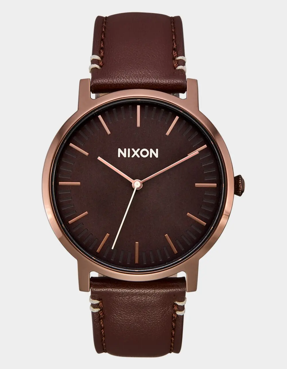 NIXON Porter Leather Watch, Chocolate NIXON Porter Leather Watch, Chocolate