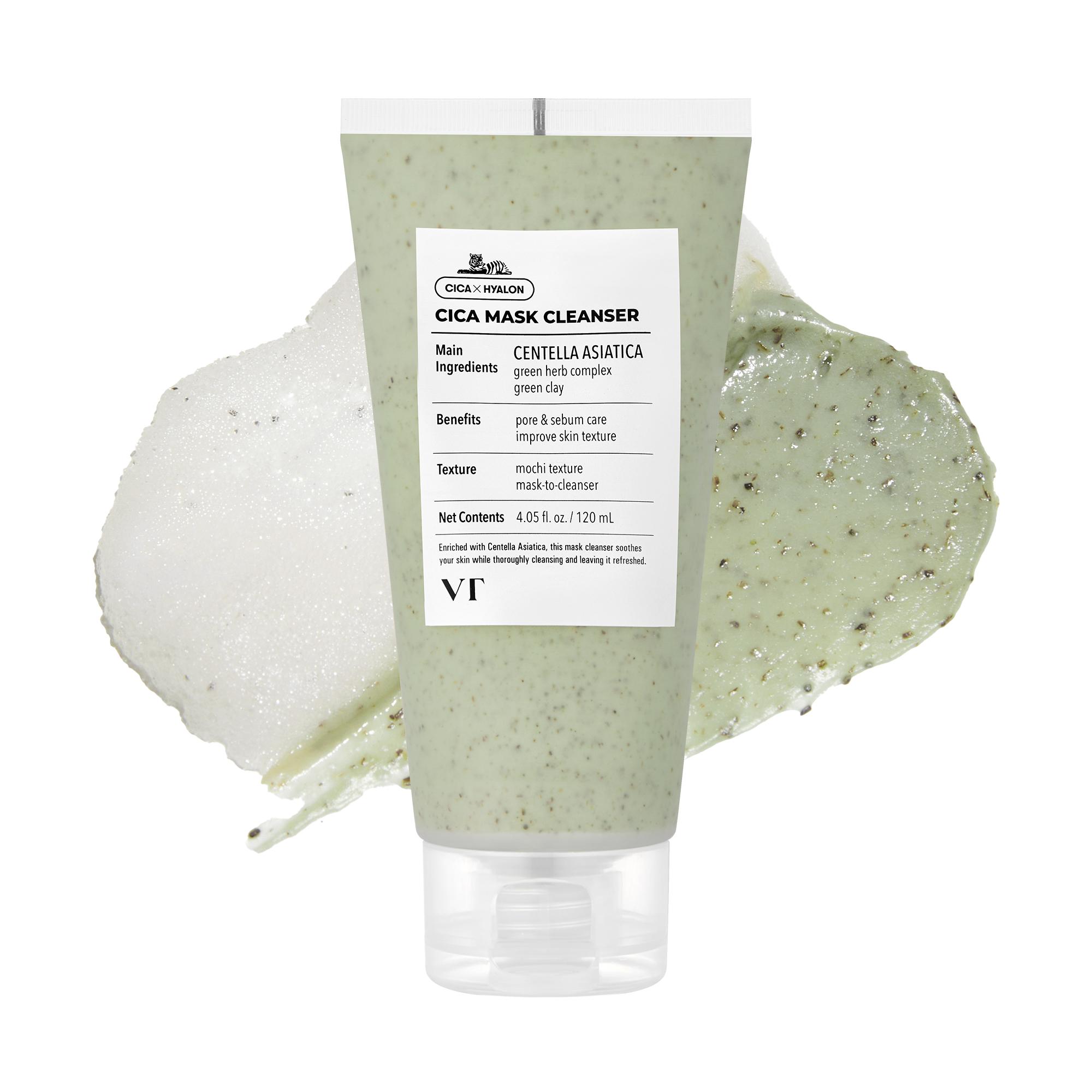 [VT COSMETICS] CICA Mask Cleanser with Centella Asiatica, 2-in-1 Facial Wash & Non-Drying Clay Mask | Gentle Pore Care, Exfoliating, Hydrating & Acne-Prone Skin Care | Sensitive Skin | Korean Skincare