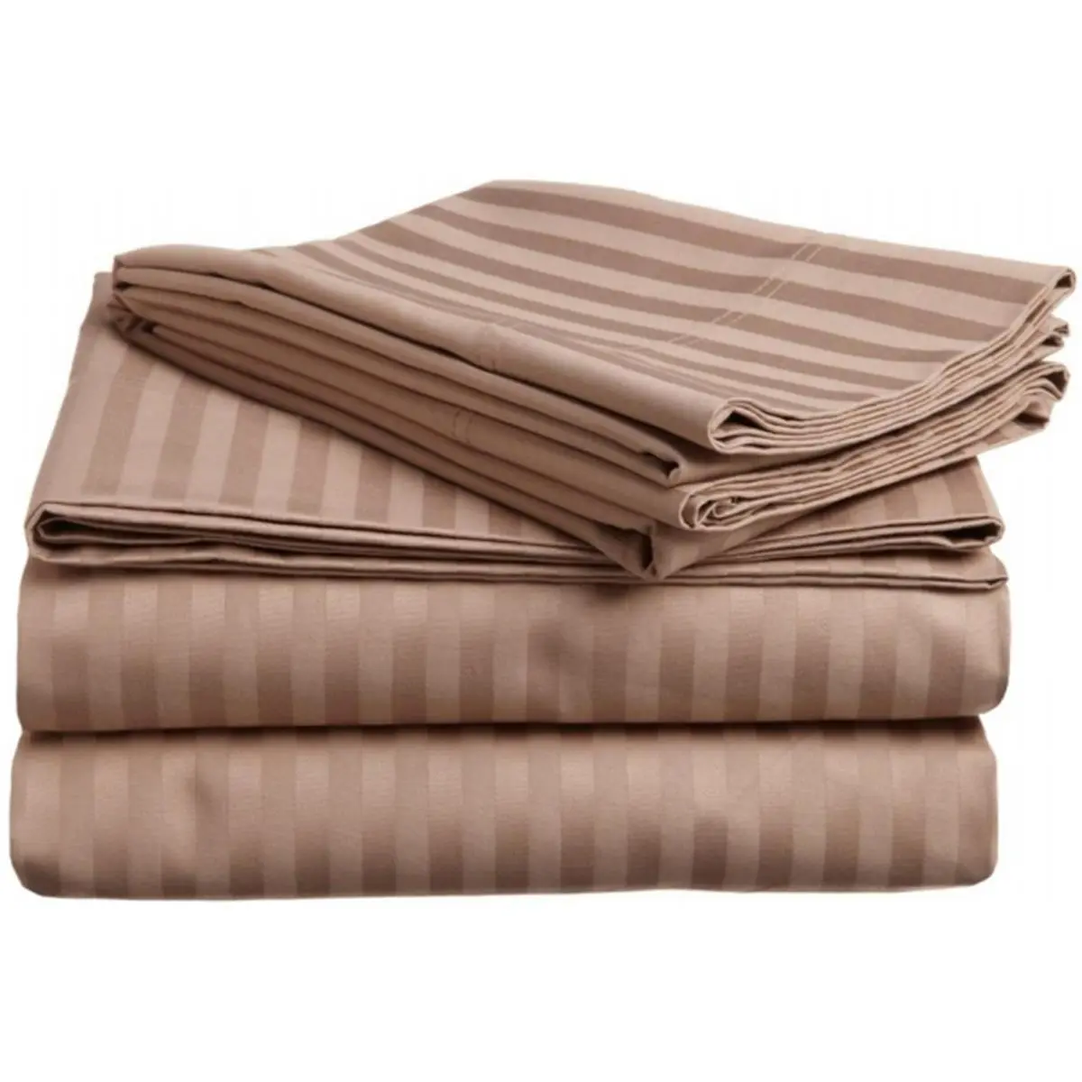 400 Thread Count Egyptian Cotton Twin XL Sheet Set Stripe Taupe, Flat Sheet, Fitted Bed Sheet, Sheets Egyptian Cotton