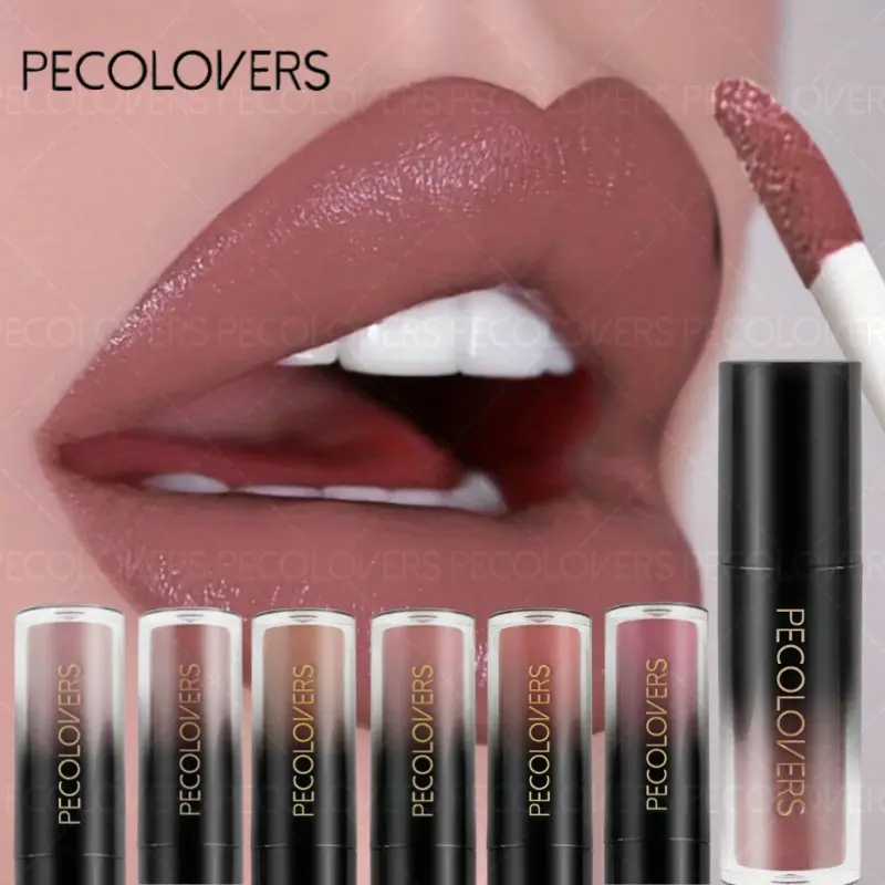 6pcs/set Liquid Lip Glaze Long Lasting Plump Moisturizing Sexy Red Velvet Lip Gloss Waterproof Non-stick Cup Lip Makeup Cosmetics