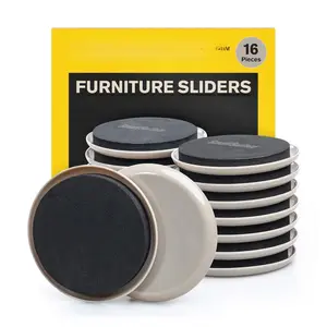 Furniture Sliders for Carpet - 16 Pack - 3.5" Round | 8295 Coasters for Heavy Furniture - Protect Your Carpeted Floors