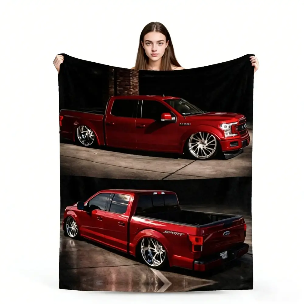 BARLEY ONE Click “Shop Chat”, Send Photos, Custom Car Fleece Blanket, Personalized Car Photo Flannel Throw Blankets, Gifts for Truck Driver Car Lover, Husband, Son, Birthday, Perfect for Father's Day, Mother's Day, Valentine's Day, Unique Memory Gift