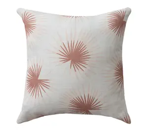 Ox Bay Coral/Cream Floral Tropical Polyester Pillow, 18" x 18"