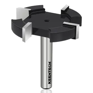 KEENTECH CNC Spoilboard Surfacing Router Bits, 1/4” Shank 1-1/2” Dia 3/10” Cutting Depth, carbide tipped, Wood