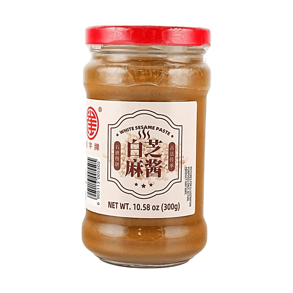 CUIZIPAI White Sesame Paste 300g - Pure Ground Sesame Tahini for Salad, Hot Pot, Dipping Sauce - Authentic Chinese Condiment