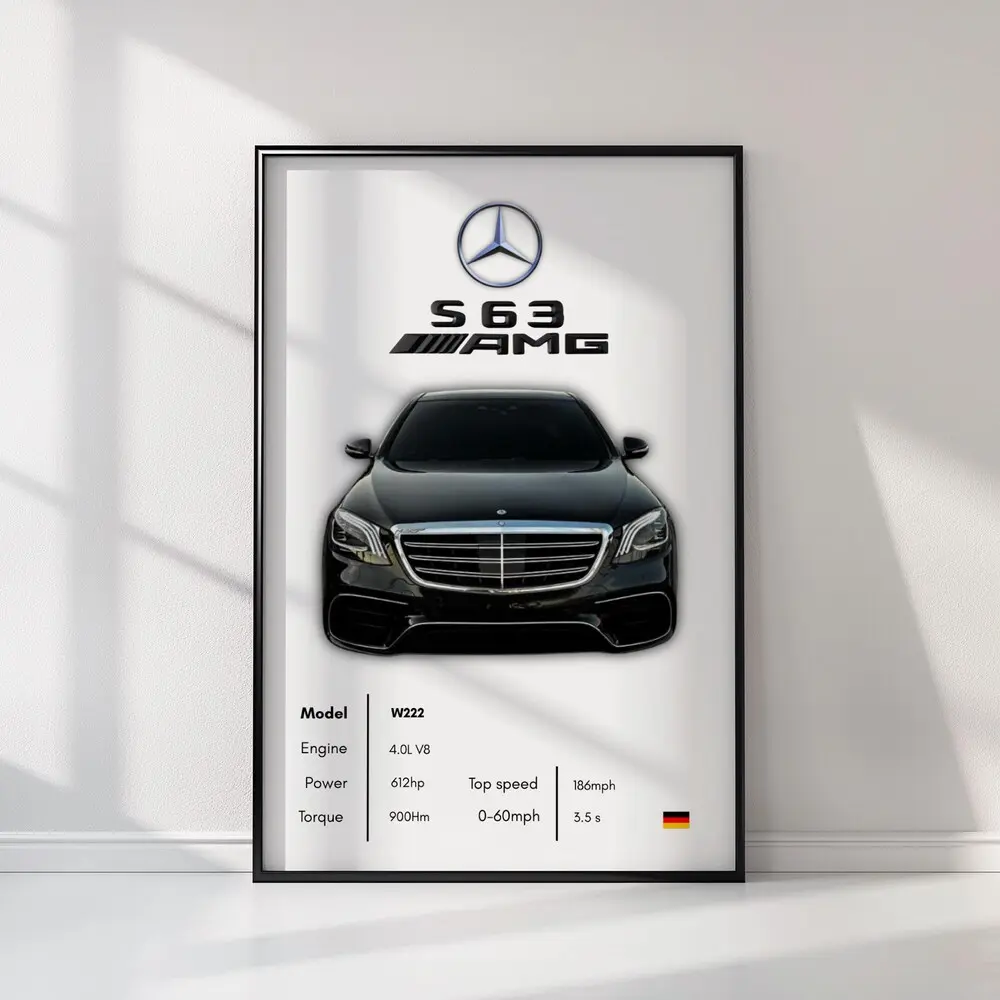 MERCEDES S63 AMG W222 Car Poster Print| Wall Art Print | Wall Decor