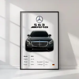 MERCEDES S63 AMG W222 Car Poster Print| Wall Art Print | Wall Decor