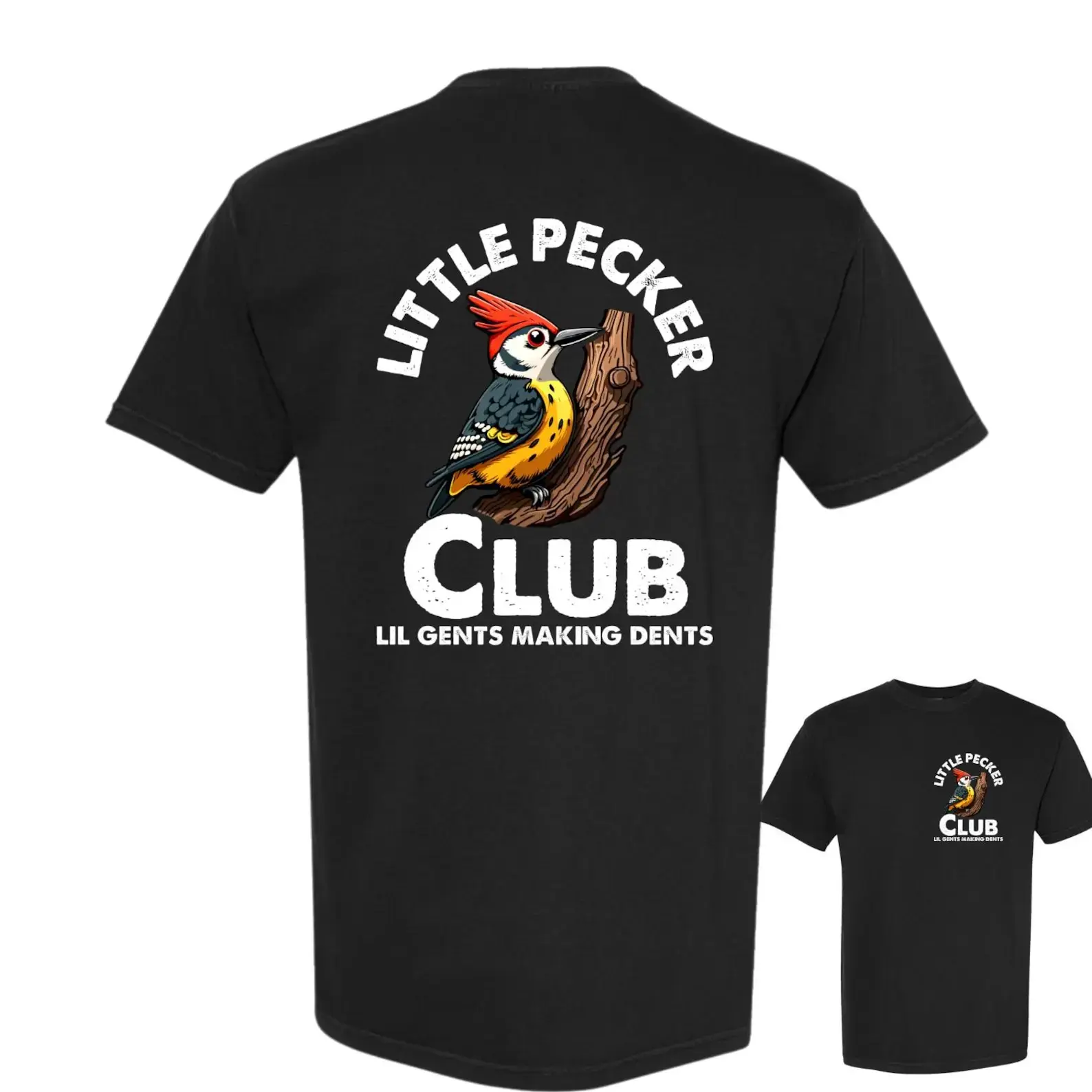 Little Pecker Club Big Dents T-Shirt - DryBlend Moisture Wicking High Quality TShirt Funny Shirt Adult Tee Genx Fashion Womenswear Everyday Piece StreetwearVintage Streetwear Summer Tee| Breathable Cotton Casual Top