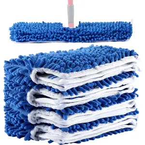 4 Pack Microfiber Flip Mop Refills,Compatible with  Dual Action Mop,Replacement Mop Heads for Dry/Wet Use,Machine Washable.