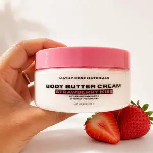 Strawberry Kiss Body Butter Cream – Ultra Hydrating Moisturizer for Soft, Glowing Skin – 8 oz