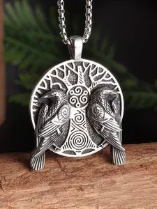 Nordic Mythology Ganesha Odin Raven Alloy Pendant, Unique Viking Jewelry, High-Quality Metal Charm, Perfect Gift for Enthusiasts