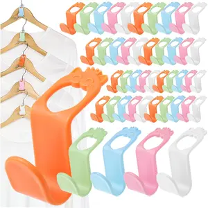 Clothes Hanger Connector Hooks 50PCS Space Saving Hanger Extender Hooks for Various Hangers Including Plastic, Wooden, and Wire