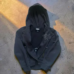 Harley Davidson asymmetrical zip hoodie
