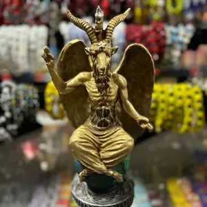 Medium Golden Baphomet Statue