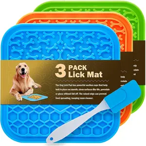 3 Pack Lick Mat for Dogs and Cats,  Slow Feeder Bowl Mat for Bathing, , Nailing, Trimming, -Grade,  Licking Pad