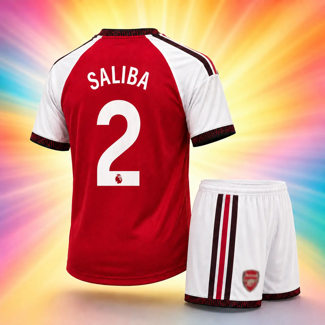 #2_SALIBA_RED N WHITE 2026/27 Premier League Inspired Football Shirt – Classic Soccer Jersey for Men – Lightweight Breathable Football Shirt, Comfortable Sportswear for Fans and Players