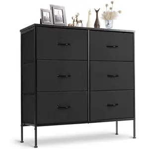Cupboards Cabinets Dresser - Fabric Storage Tower with 6 Drawers,Drawer Organizer, with Fabric Bins, Steel Frame for Bedroom, Entryway