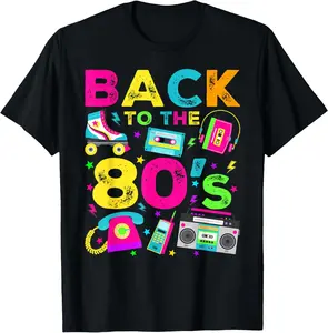 100% Cotton Back To 80's 1980s Vintage Style Eighties Retro Party T-Shirt