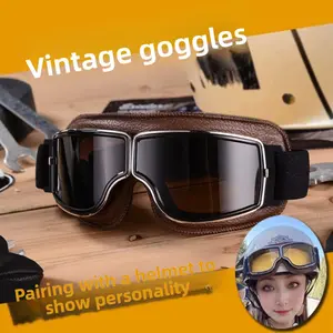 Trendy retro Harley goggles motorcycle helmet goggles windproof dustproof locomotive riding glasses black