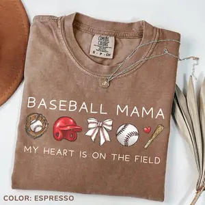 Comfort Colors Baseball Mama T-shirt For Game Day Baseball Mom T-shirt Baseball Tee For Mother's Day Gift