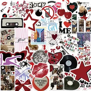 50Pcs Aesthetic Downtown Girls Stickers Pack Cool Trendy Y2K Stickers for Water Bottle Funny Waterproof Sticker for Teens Adults Vinyl Sticker for Laptop Skateboard Party Supplies(Downtown)
