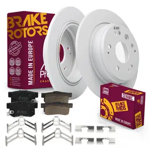 3 PC Rear Ceramic Disc Brake Pad Set & Solid Brake Rotor Kit 96288MT