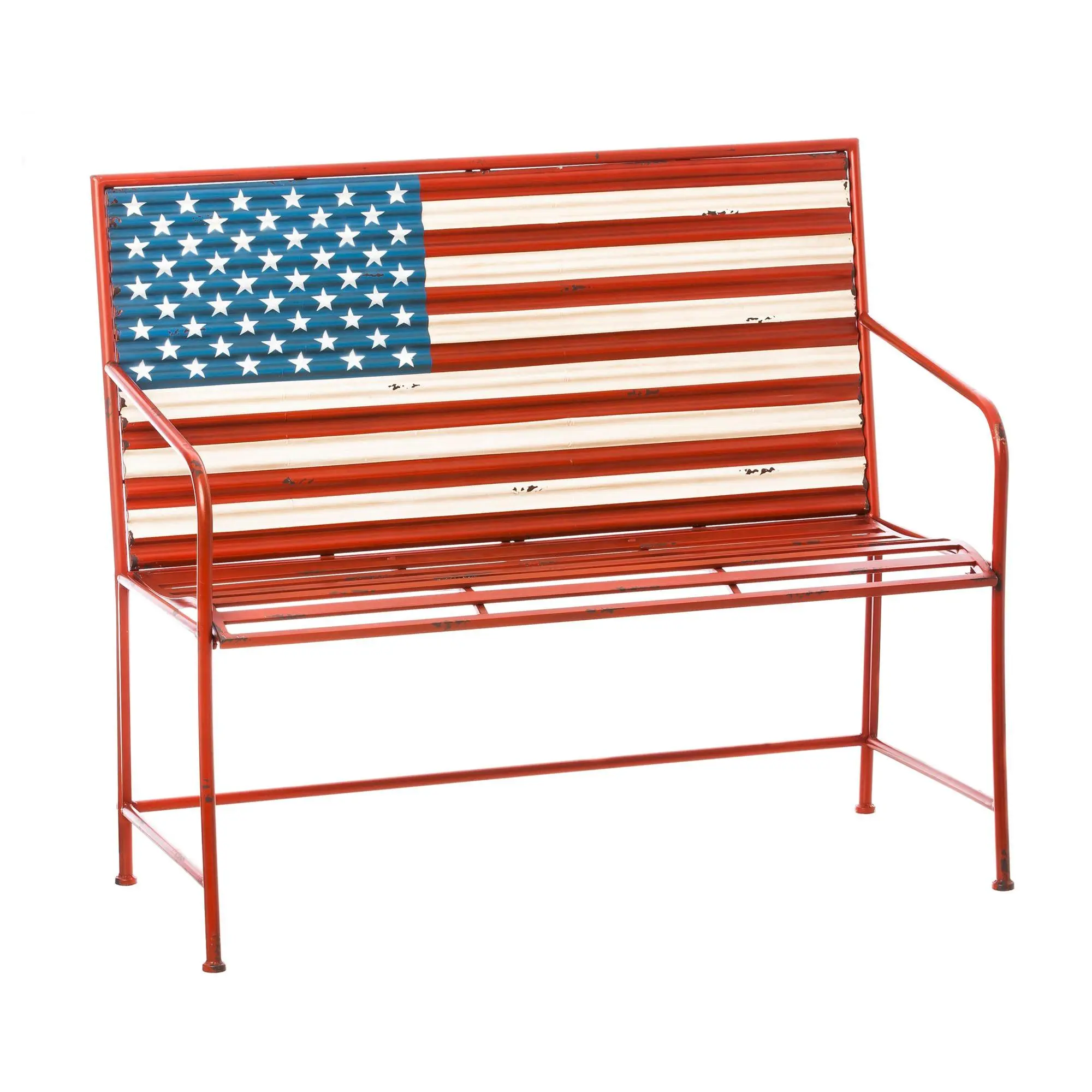 Plow & Hearth American Flag Metal Garden Bench Plow & Hearth American Flag Metal Garden Bench