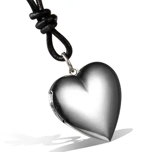 OIDEA Heart Locket Necklace - Openable Custom Photo Frame Pendant with Adjustable Cord, Fashion Costume Jewelry Heart Locket Necklaces, Custom Photo Necklaces