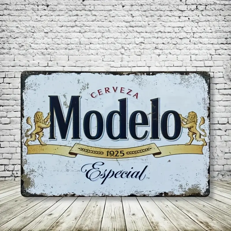 Vintage Style Steel Beer Tin Sign - 8x12 in Decorative Home Decor Products, Bar Sign for Home Bar, Man Cave Collectible Enthusiasts