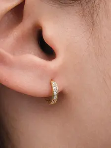 Little Huggies Earrings 9x9mm 10K Yellow Gold for Womens Girls