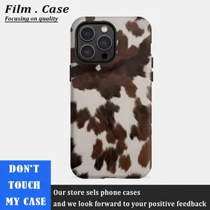 Brown & White Cowhide Phone Case - Western Cow Print Iphone17Pro Max 16 . 15 , 14 , 13 , 12 Case , Shockproof And Anti - Drop Phone Case , Smart Protective Case