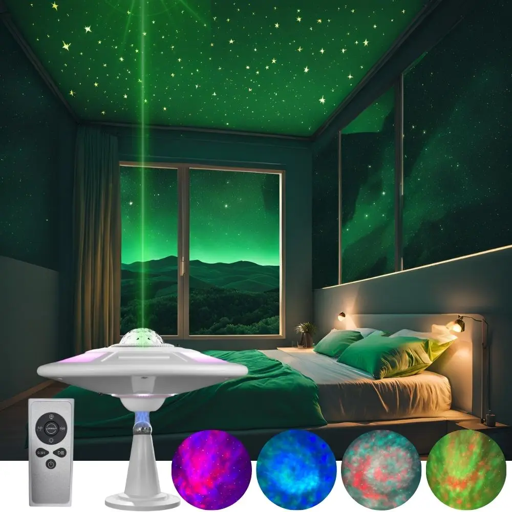 UFO Star Projector Galaxy Projector,With Timer, Remote Control, Adjustable Color, Night Light for Home Decoration Party Music Christmas Gift