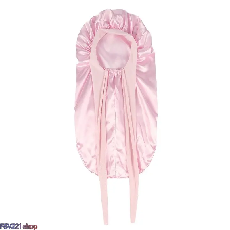 Extra Large Satin Bonnet with Adjustable Tie, Heatless Sleep Cap for Women with Long Curly Hair, Smoothing Head Wrap for Haircare, Heatless Hair Bonnet