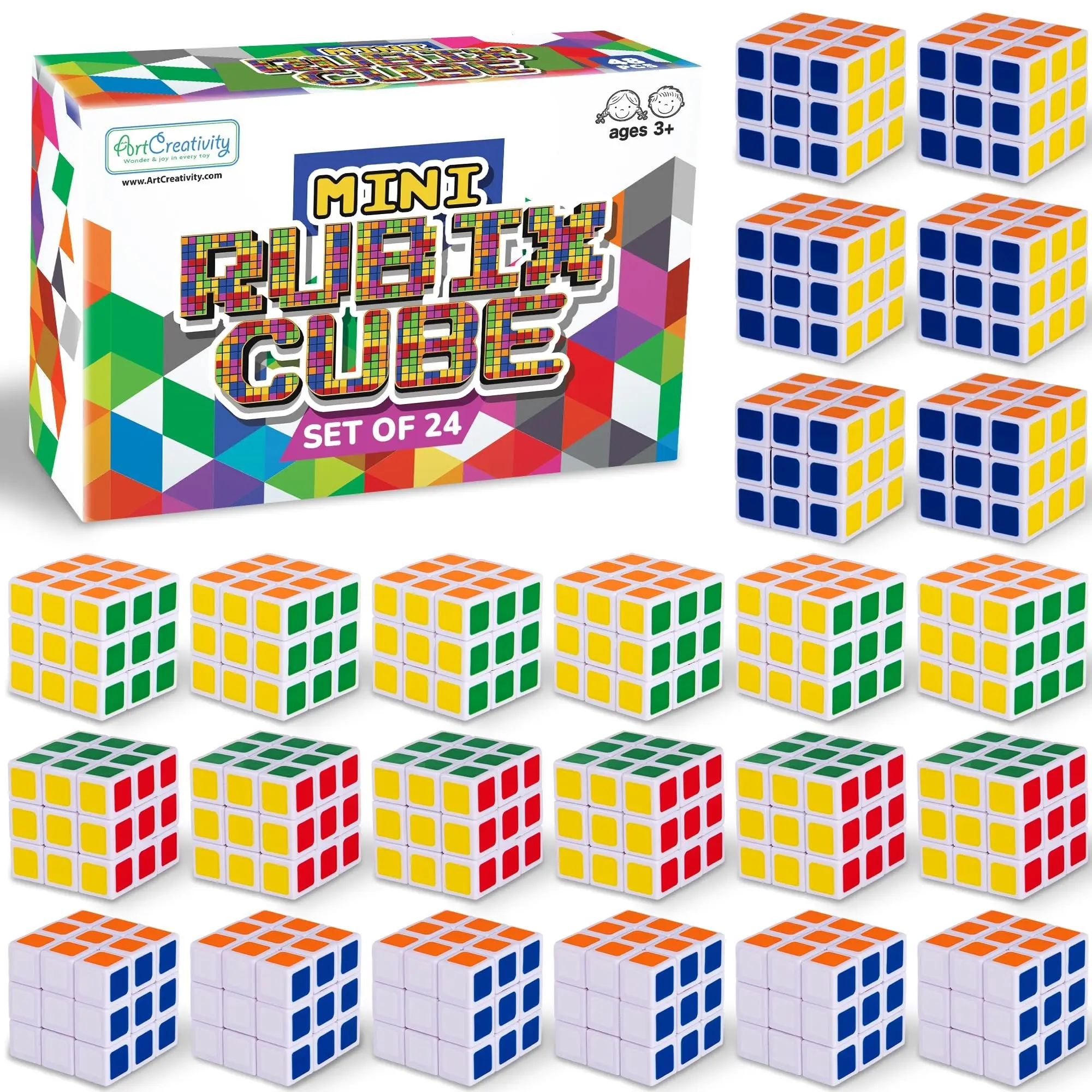 Mini 3x3 Puzzle Cubes - 24 Pack Mini 3x3 Puzzle Cubes - 24 Pack