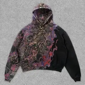 Men'sHoodedSweatshirtPunkStreetwearKoreanStyleFunny90sVintageDesignerHighQualityCheapCottonGraphicMaleHoodie Menswear Tops