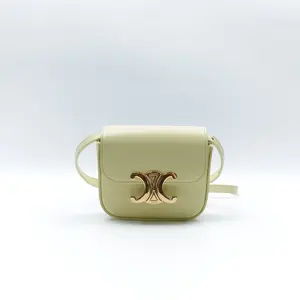 Pre-owned Celine Calfskin Shoulder Bags Teen Triomphe Mini Yelow Woc Shoulder Bag T10393633