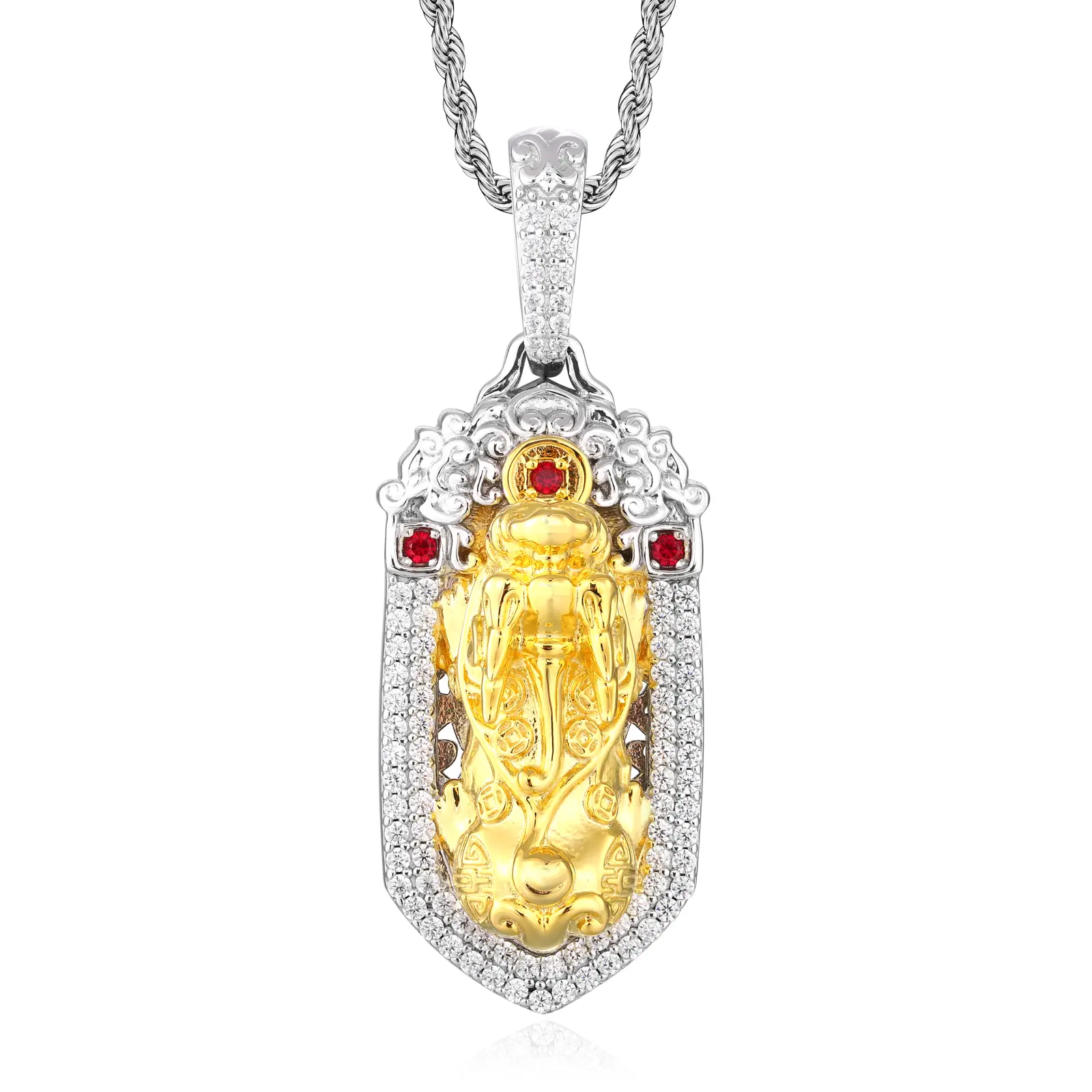 UCCIYO Pixiu Pendant P792 UCCIYO Lab-Created Moissanite S925 Sterling Silver Moissanite Pendant Necklace For Women Men Hip Hop Jewelry Gift【#P792】