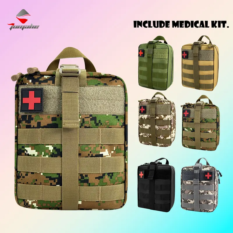 Jumahe Springtok Outdoor First Aid Kit,Tactical Molle Medical Pouch,Survival Emergency Waist Pack,Outdoor Hunting Accessories Bag,Portable Bag for Hunting,Hiking,Camping,Includes Emergency Supplies and Accessories for Multi-purpose Use
