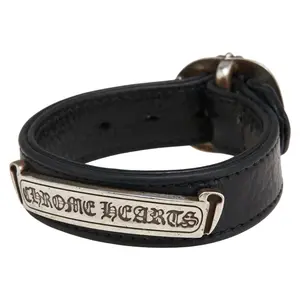 Pre-owned Chrome Hearts Others Small Leather Goods Scroll Label Leather Bracelet