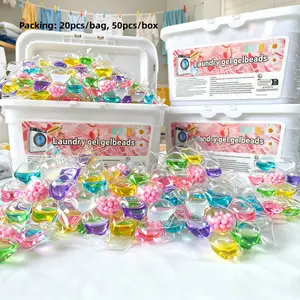 7-In-1 Laundry Detergent Pods, Laundry Beads, Scented Detergent, 20pcs/bag, 50pcs/box, Bacteria & Mite Removal, Color Protection, Long-Lasting Fragrance, Powerful