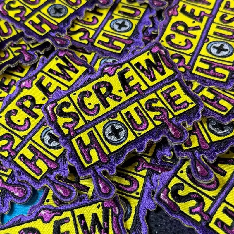 Screwston Embroidered Iron-On Patch, Premium Accessory for Jackets, Backpacks, Hats
