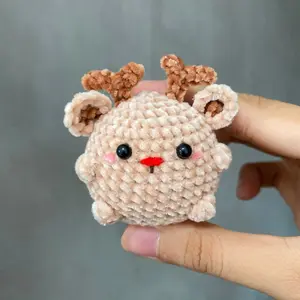 Handmade Baby Deer Crochet Keychain, Amigurumi Deer Keychain, Crochet Cute Baby Deer Gifts