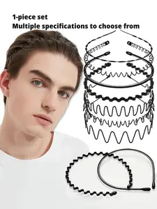 Men's and women's metal headbands, neutral black sports headbands, workout hairband, hairbands for home and outdoor hair accessories, elastic headbands suitable for daily wear, decoration, and also a small gift, Zig Zag Headband