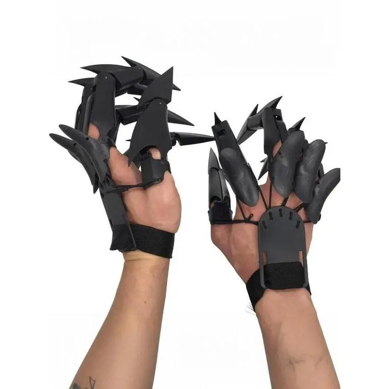 HalloweenArticulatedFingerExtensionswithGloves3DPrintedFlexibleFingerScarySkeletonBoneClawHandforCosplay-OnePairBlackHalloweenDevilClaws HalloweenArticulatedFingerExtensionswithGloves3DPrintedFlexibleFingerScarySkeletonBoneClawHandforCosplay-OnePairBlackHalloweenDevilClaws