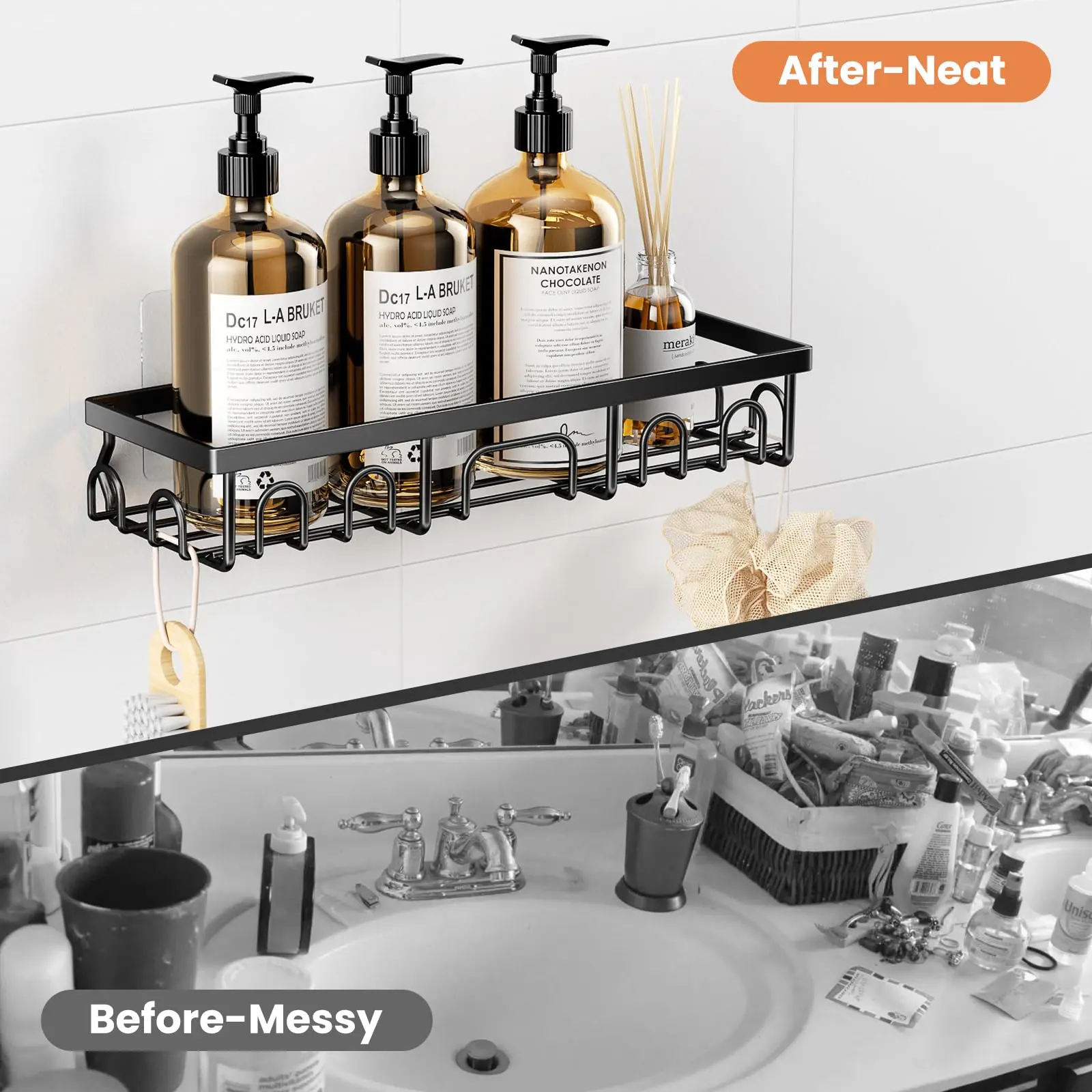 Benazcap Shower Caddy Set 3 Pack Anti-Rust Stainless Steel Wall ...