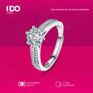 [Live Sale] R06 Platinum Coating Moissanite Aster Ring I DO Jewelry Women Accessories Elegant Beautiful Luxury Adjustable Beautiful and Luxurious No Fade No Rust with 1 Year Guarantee Passed Diamond Selector